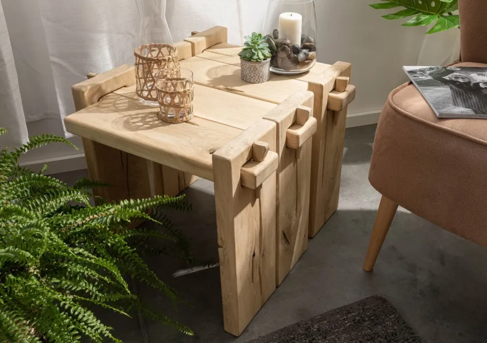 Comodino rovere 54x34x45 ROVERE oliato naturale CUORE
