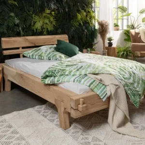 Letto su trave rovere 160x200 ROVERE CUORE oliato naturale