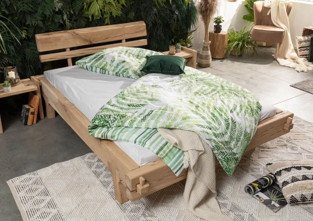 Letto su trave rovere 160x200 ROVERE CUORE oliato naturale
