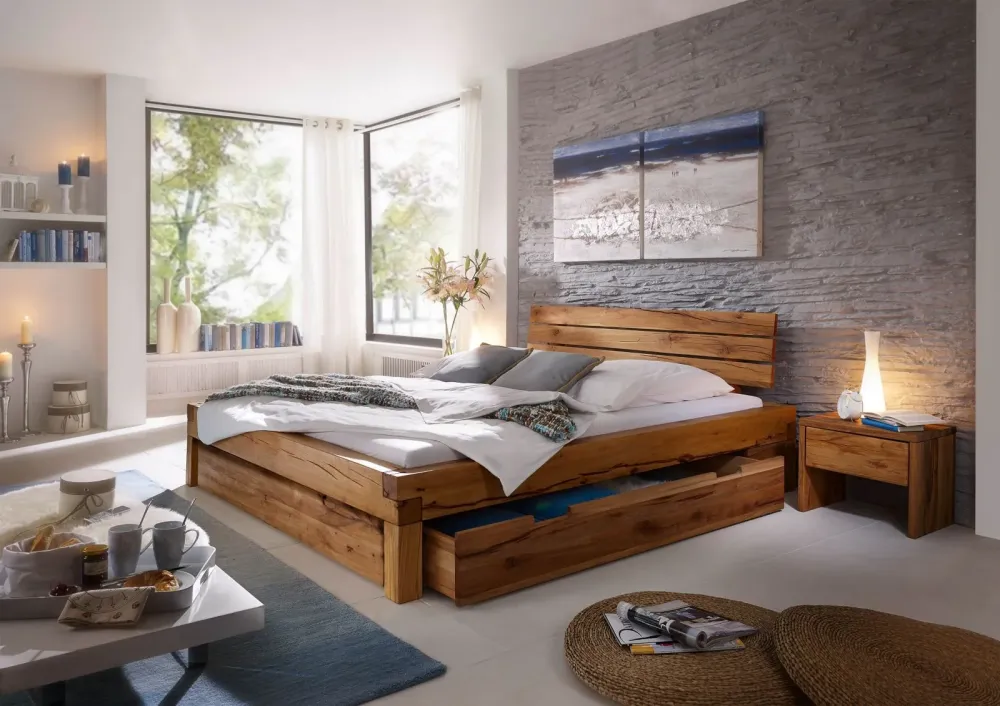 Letto trave rovere travi 160x200 KRAKAU