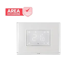 AREA OCCASIONI Cronotermostato Smart Beghelli Dom-e con Display Touch e Placca Luminosa Wi-Fi 60048
