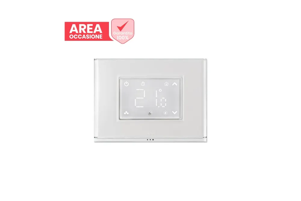 AREA OCCASIONI Cronotermostato Smart Beghelli Dom-e con Display Touch e Placca Luminosa Wi-Fi 60048