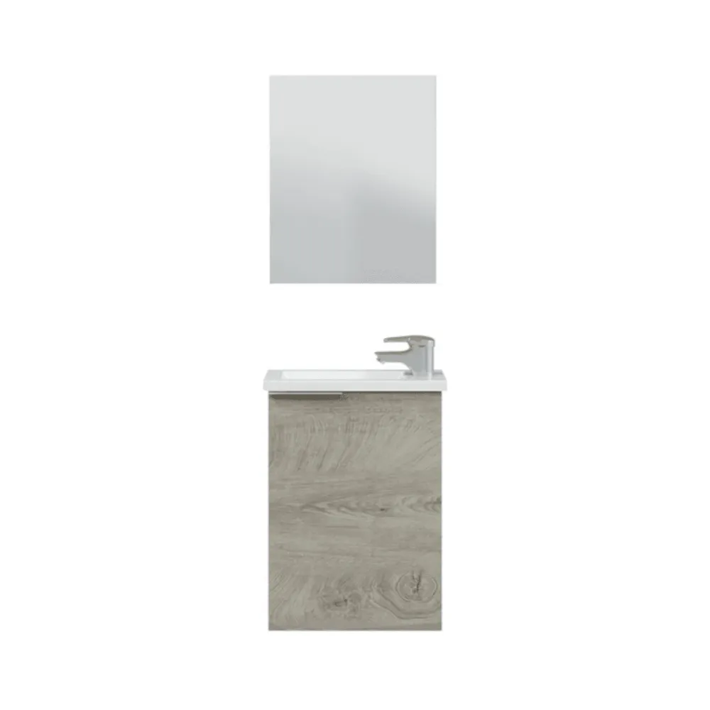 Kit mobile da bagno sospeso "Elvan" 1 anta con lavabo resina
