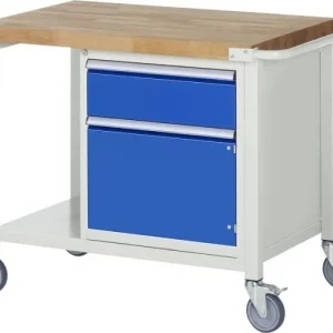 Banco da lavoro mobile RAU collezione 8000 1 cassetto 1 porta battente ripiano 1000x880x700 mm 05-8152A6-107B4S.11