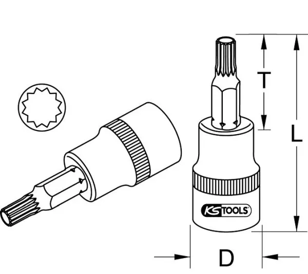 Bussola portainserti KS Tools 3/8" XZN M5 911.3915