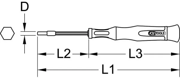 Cacciavite di precisione KS Tools esagono esterno 2 mm 500.7130
