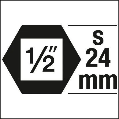 Impatto Hazet presa per cacciavite per cacciavite macchina quadro cavo 125 mm profilo con esagono incassato 17 mm limitato...