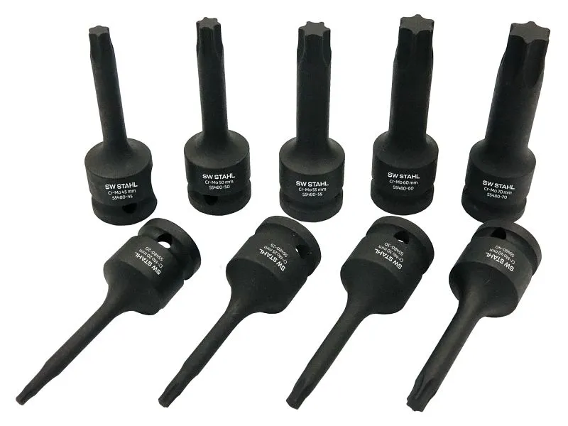 Inserti per cacciavite SW-Stahl IMPACT 1/2" profilo T T20-T70 9 pezzi S5480