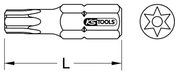 Punta acciaio inossidabile KS Tools 1/4" 25 mm TB10 910.2343