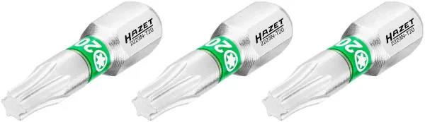 Punta Hazet esagono pieno 6.3 (1/4 pollice) profilo interno TORX® T15 numero di utensili: 3 misura cruciale: T15 2223N-T15/3