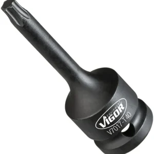 Punta per avvitatore percussione VIGOR cava quadrata 125 mm (1/2 pollice) profilo TORX interno T40 V7017-T40