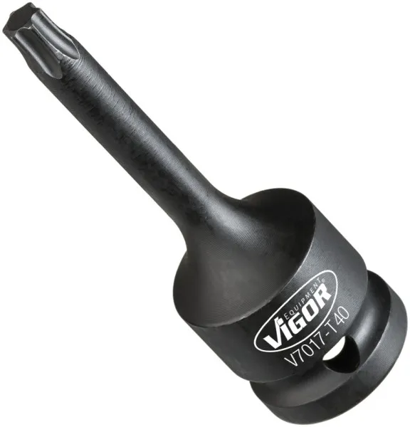 Punta per avvitatore percussione VIGOR cava quadrata 125 mm (1/2 pollice) profilo TORX interno T40 V7017-T40