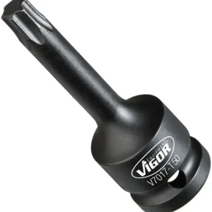 Punta per avvitatore percussione VIGOR cava quadrata 125 mm (1/2 pollice) profilo TORX interno T50 V7017-T50