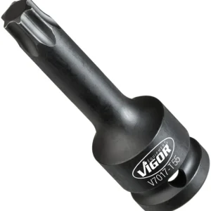 Punta per avvitatore percussione VIGOR cava quadrata 125 mm (1/2 pollice) profilo TORX interno T55 V7017-T55