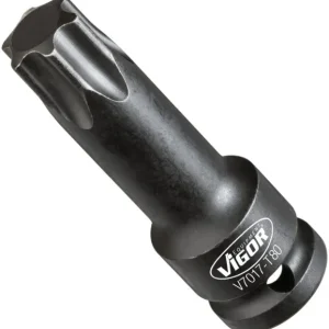 Punta per avvitatore percussione VIGOR cava quadrata 125 mm (1/2 pollice) profilo TORX interno T80 V7017-T80