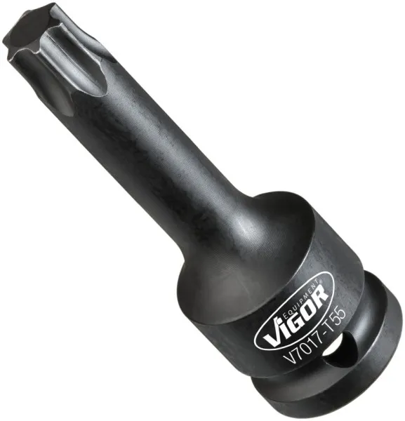 Punta per avvitatore percussione VIGOR cava quadrata 125 mm (1/2 pollice) profilo TORX interno T80 V7017-T80