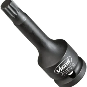 Punta per avvitatore percussione VIGOR cava quadrata 125 mm (1/2 pollice) profilo scanalato interno XZN M10 V7018-M10