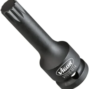 Punta per avvitatore percussione VIGOR cava quadrata 125 mm (1/2 pollice) profilo scanalato interno XZN M14 V7018-M14