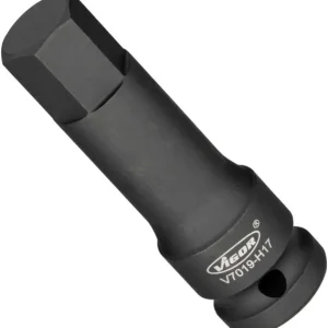 Punta per avvitatore percussione VIGOR cava quadrata 125 mm (1/2 pollice) profilo esagonale interno 17 mm V7019-H17