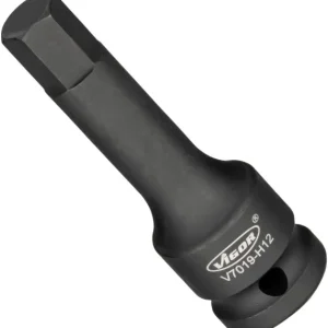 Punta per avvitatore percussione VIGOR cava quadrata 125 mm (1/2 pollice) profilo esagonale interno 12 mm V7019-H12