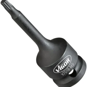 Punta per avvitatore percussione VIGOR cava quadrata 125 mm (1/2 pollice) profilo scanalato interno XZN M5 V7018-M5