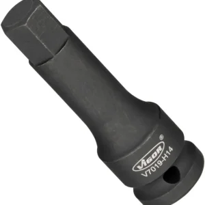Punta per avvitatore percussione VIGOR cava quadrata 125 mm (1/2 pollice) profilo esagonale interno 14 mm V7019-H14