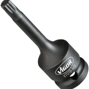 Punta per avvitatore percussione VIGOR cava quadrata 125 mm (1/2 pollice) profilo scanalato interno XZN M8 V7018-M8