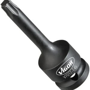 Punta per avvitatore percussione VIGOR cava quadrata 125 mm (1/2 pollice) profilo TORX interno T45 V7017-T45