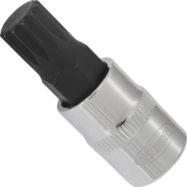 Punta per cacciavite VIGOR cava quadrata da 10 mm (3/8 pollici) profilo scanalato interno XZN M12 lunghezza: 48 mm per fun...