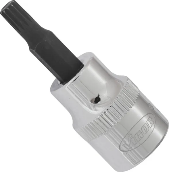 Punta per cacciavite VIGOR cava quadrata da 10 mm (3/8 pollici) profilo scanalato interno XZN M5 lunghezza: 48 mm per funz...