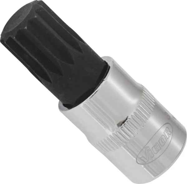 Punta per cacciavite VIGOR cava quadrata da 10 mm (3/8 pollici) profilo scanalato interno XZN M14 lunghezza: 48 mm per fun...