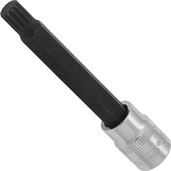 Punta per cacciavite VIGOR cava quadrata da 10 mm (3/8 pollici) profilo scanalato interno XZN M9 lunghezza: 93 mm per funz...