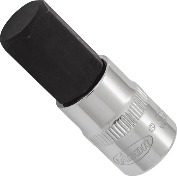 Punta per cacciavite VIGOR cava quadrata da 10 mm (3/8 pollici) profilo esagonale interno 14 mm lunghezza: 49 mm per funzi...