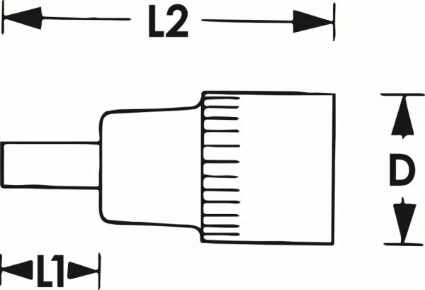 Punta per cacciavite VIGOR TORX cava quadra da 10 mm (3/8 pollici) profilo TORX interno T60 lunghezza: 193 mm per funziona...