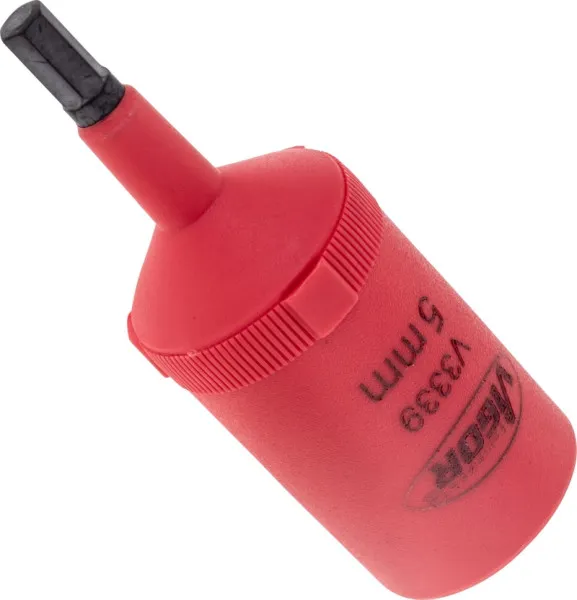 Punta per cacciavite VIGOR VDE cava quadrata 125 mm (1/2 pollice) profilo esagonale interno 5 mm V3339