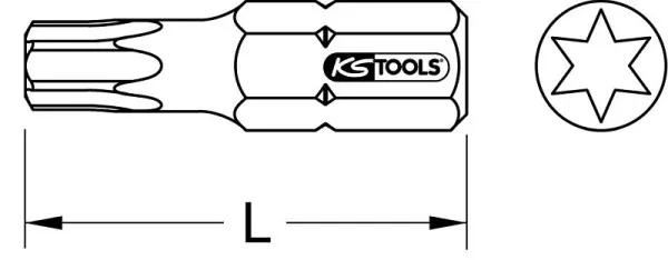 Punta Torx acciaio inossidabile da 1/4" KS Tools 25 mm T10 910.2313