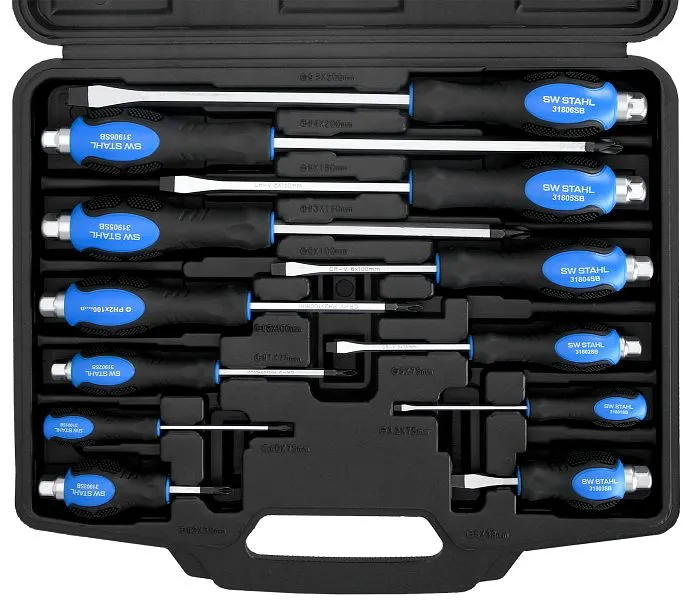 Set cacciaviti SW-Stahl antiurto taglio + croce 12 pezzi S7891