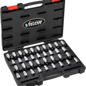 Set di punte per cacciavite VIGOR M5 - M16 T20 - T70 numero di utensili: 36 V2496