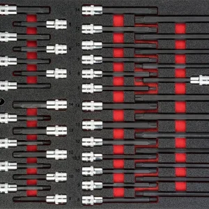Set di punte per cacciavite VIGOR M5 - M16 numero di utensili: 58 attacco: cavo quadrato 125 mm (1/2 pollice) V4729