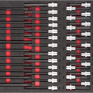 Set di punte per cacciavite VIGOR 5 - 19 T20 - T70 numero di utensili: 62 V6809