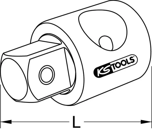 KS Tools Adattatore cursore/ingranditore 1/2" CHROMEplus 3/8"F x1/2"M 918.1261