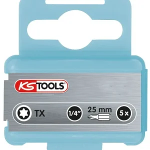 KS Tools Punta Torx acciaio inossidabile da 1/4" 25 mm T10 confezione da 5 910.2312