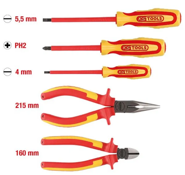 KS Tools Set di pinze e cacciaviti ERGOTORQUE VDE 5 pezzi variante 1 117.1170