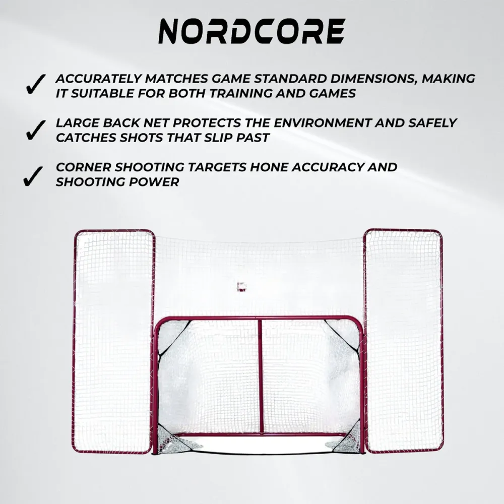 Nordcore Porte da Hockey con Rete Posteriore 183X122X75 CM