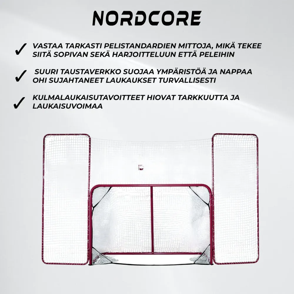 Nordcore Porte da Hockey con Rete Posteriore 183X122X75 CM