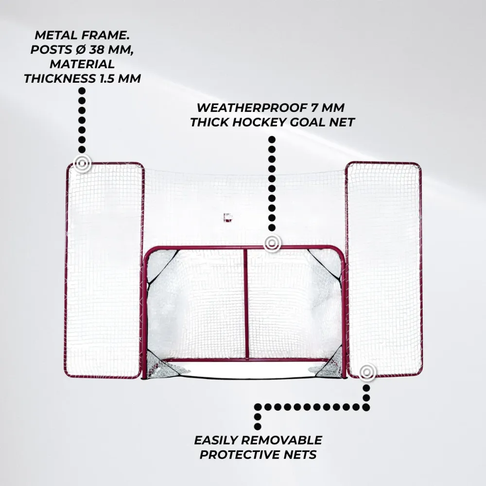 Nordcore Porte da Hockey con Rete Posteriore 183X122X75 CM
