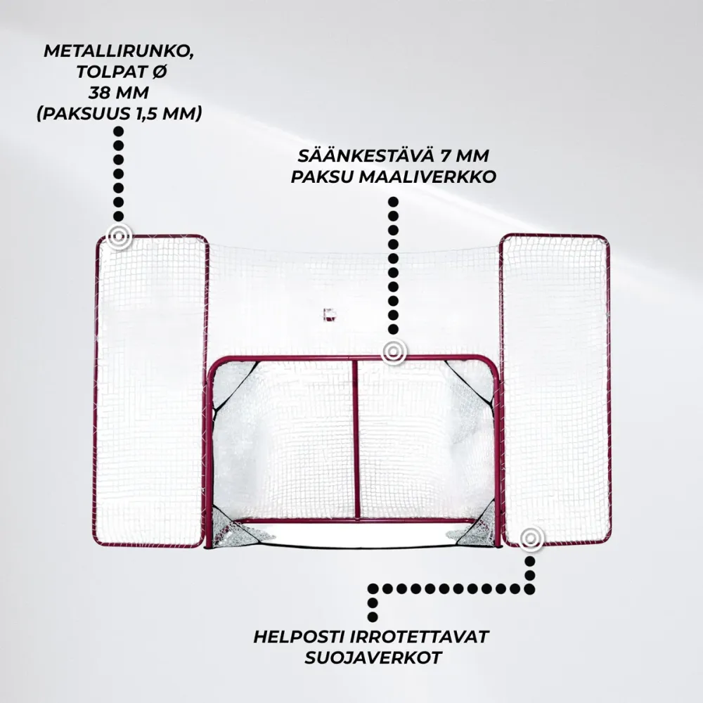 Nordcore Porte da Hockey con Rete Posteriore 183X122X75 CM
