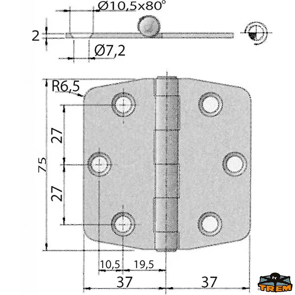 CERNIERA 75x74 mm