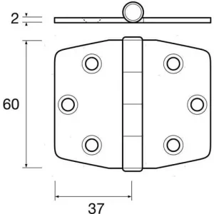 CERNIERA BISCOTTO SQ/M 60 X 37 X 2 PERNO SUPERIORE