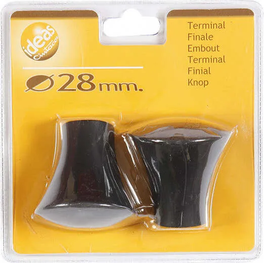 CINTACOR - 2 FINALI MODELLO CONICO FINITURA NERO 28mm